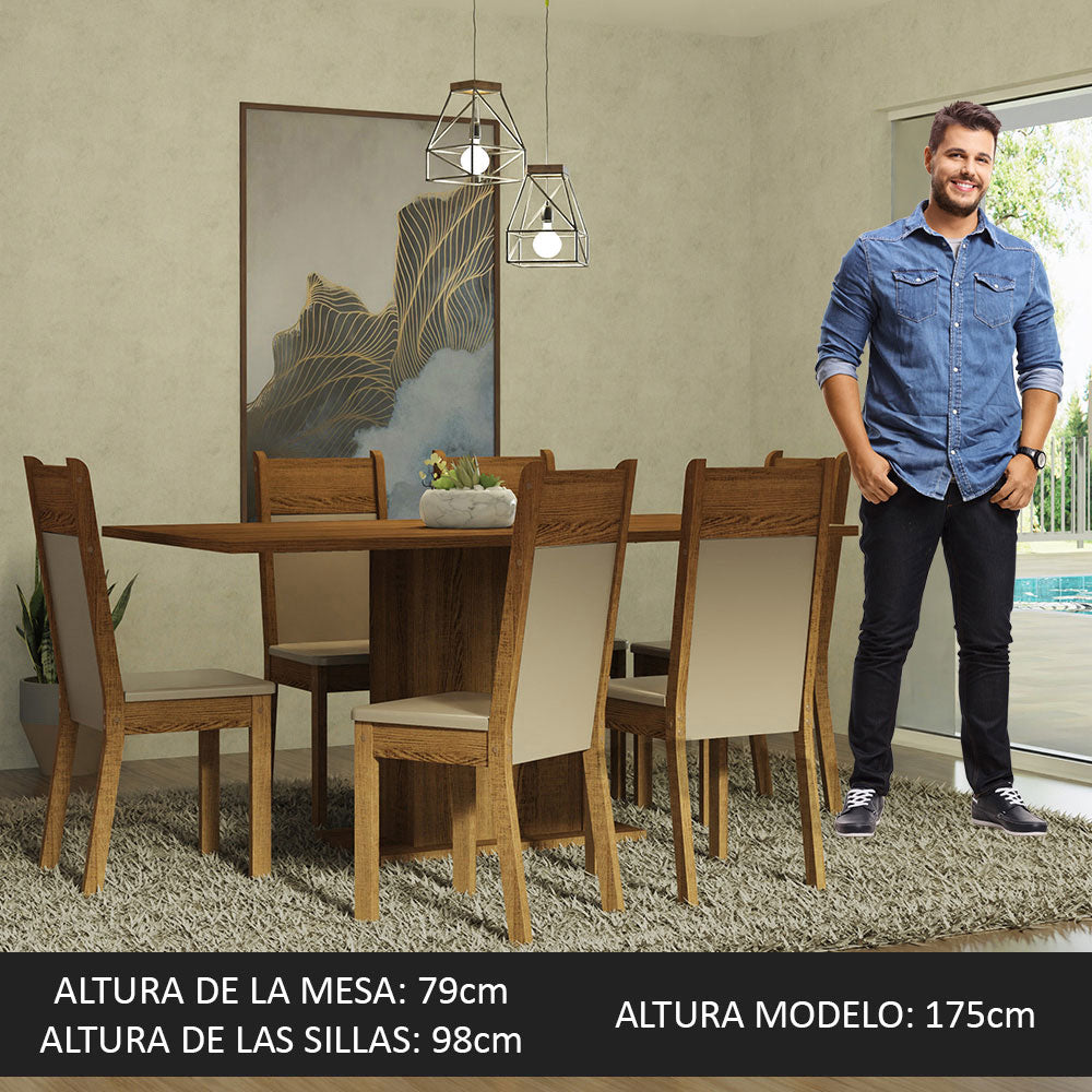 Juego de Comedor Augusta con 6 Sillas