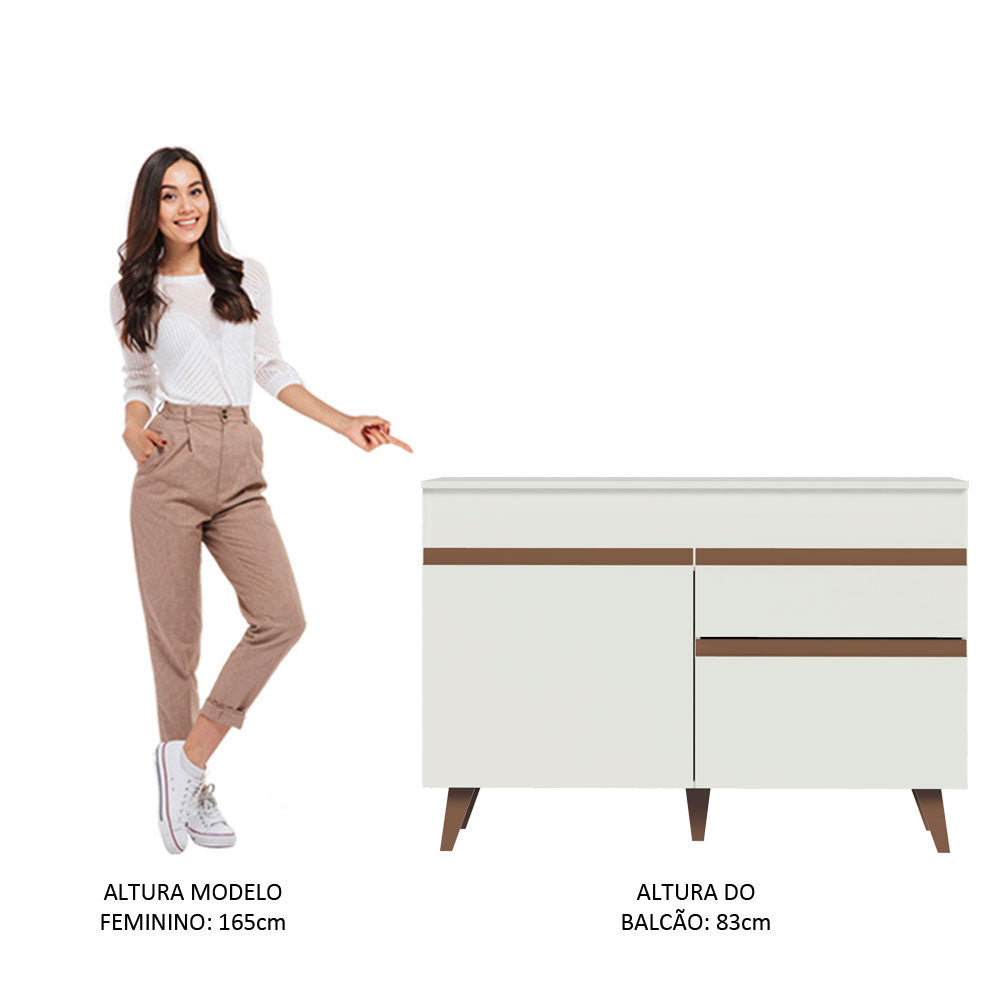 Mueble de Cocina Bajo Reims 1.20 m 2 Puertas 1 Cajón con Encimera