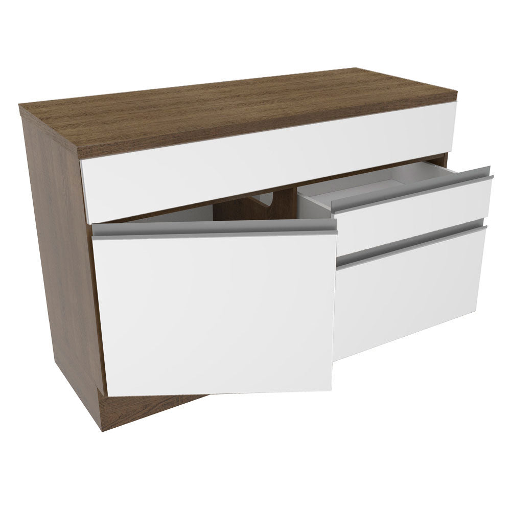 Mueble de Cocina Bajo Glamy 1.20 m 1 Puerta 2 Cajones con Encimera