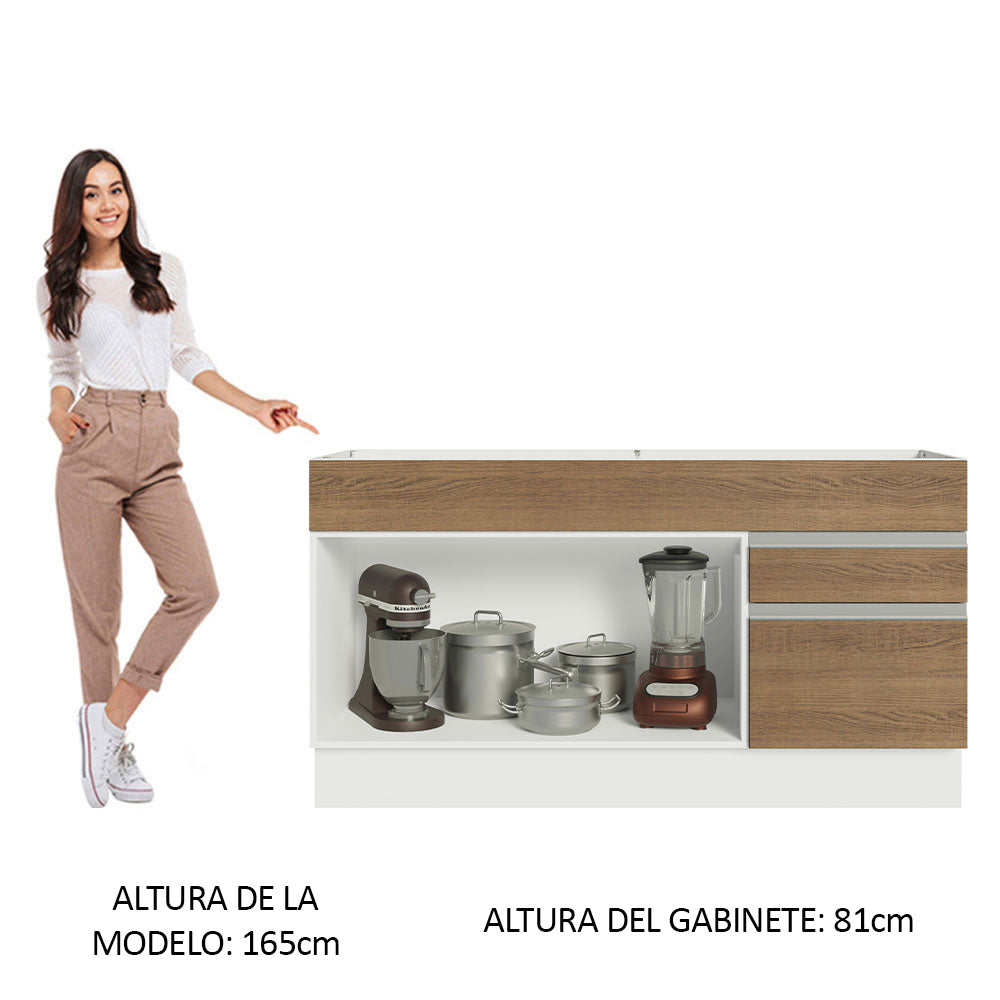 Mueble de Cocina Bajo Glamy 1.50 m 2 Puertas 2 Cajones