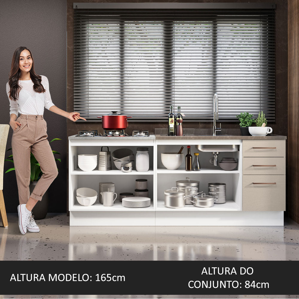Kit 2 Muebles de Cocina Bajo Agata 2.00 Metros