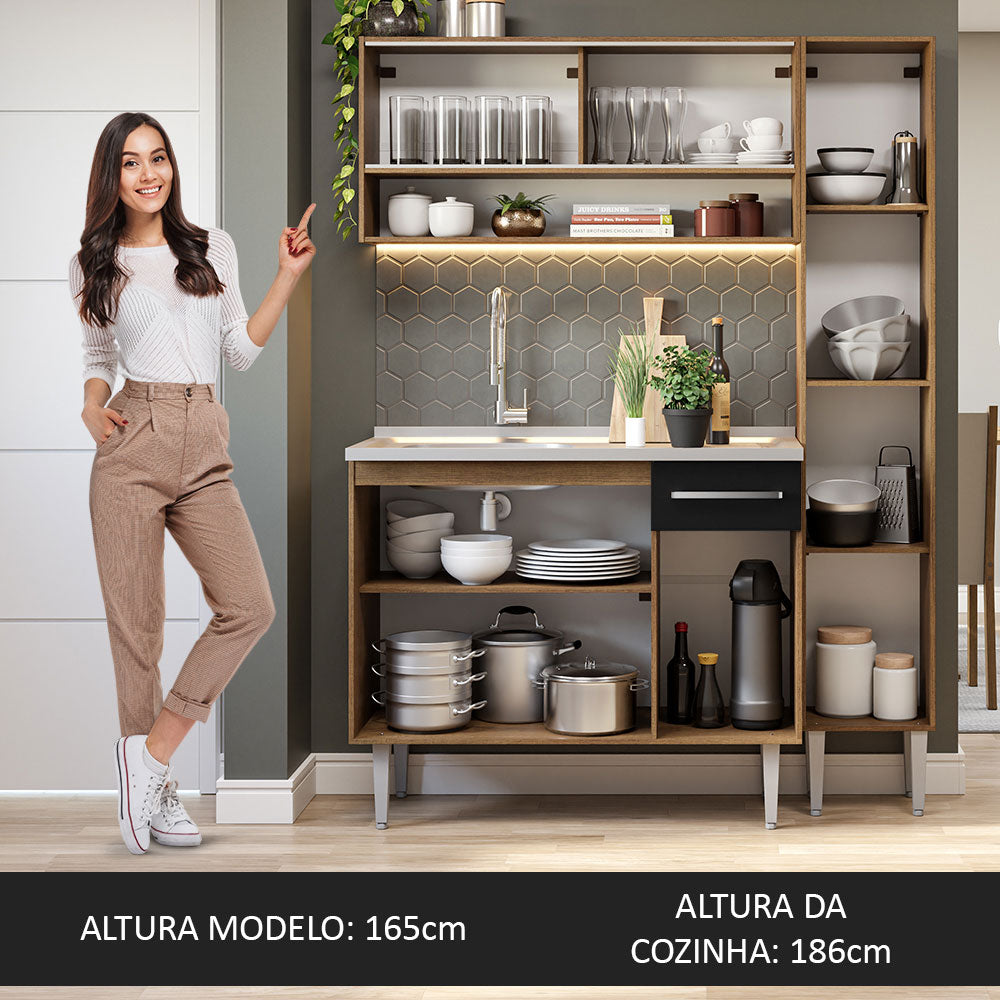 Cocina Integral Emilly 1.40 m con Mesón de Acero 10