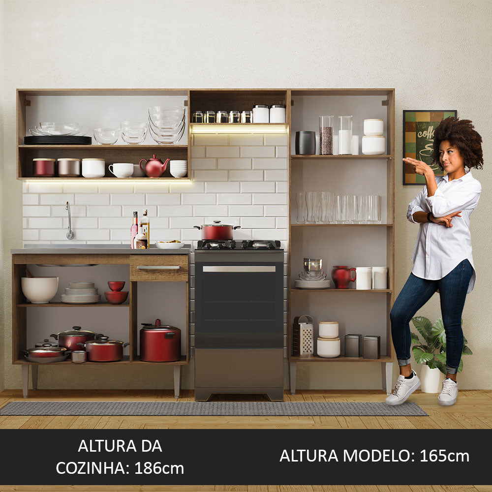 Cocina Integral Emilly 2.30 m con Mesón de Acero 10