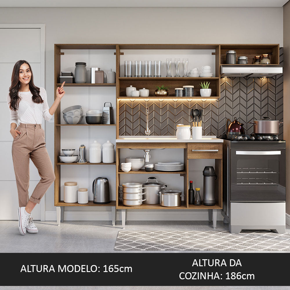 Cocina Integral Emilly 2.30 m con Mesón de Acero 12