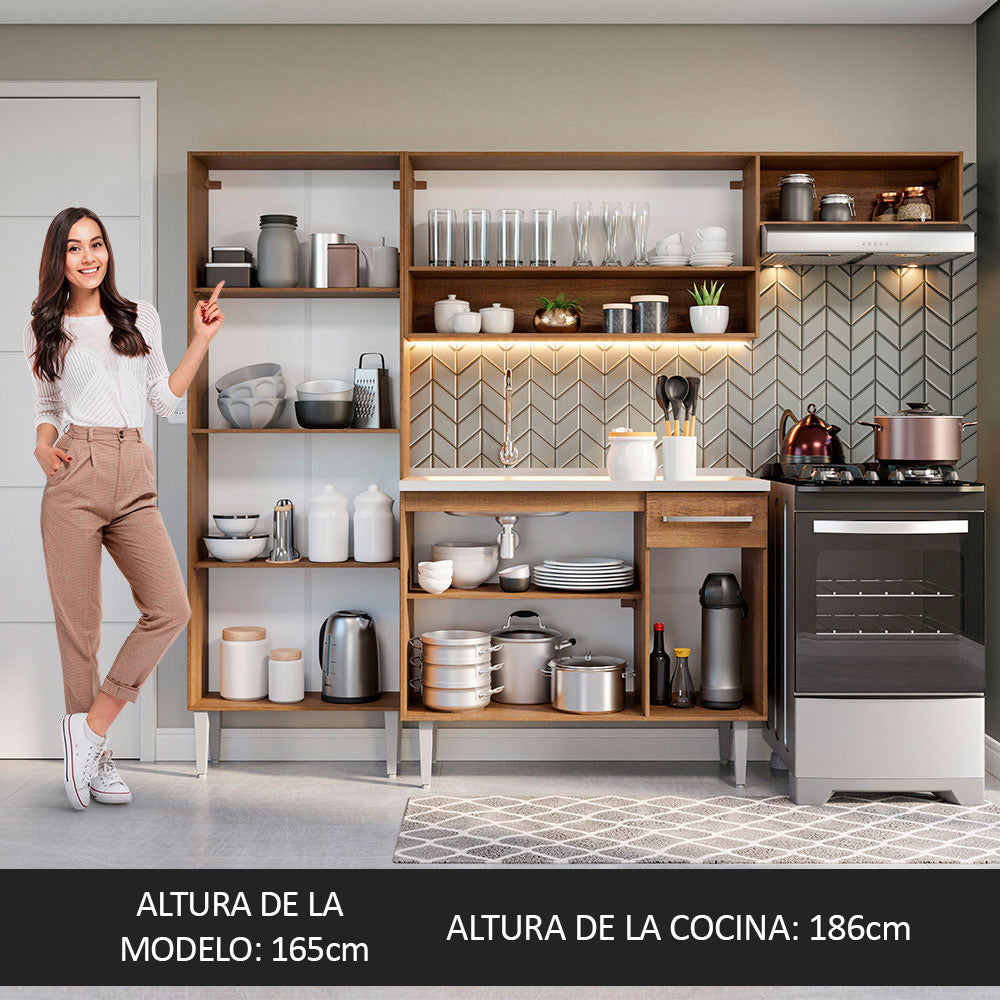 Cocina Integral Emilly 2.30 m con Mesón de Acero 12