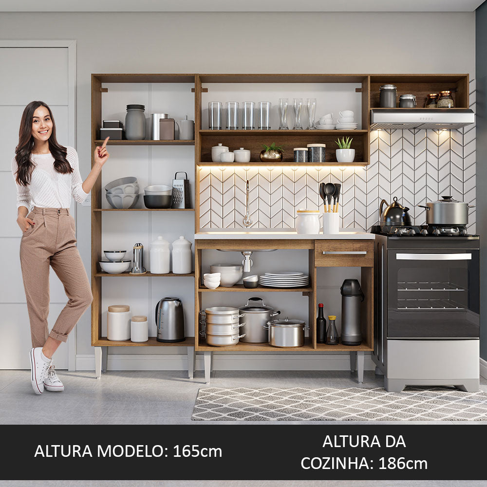 Cocina Integral Emilly 2.30 m con Mesón de Acero 12