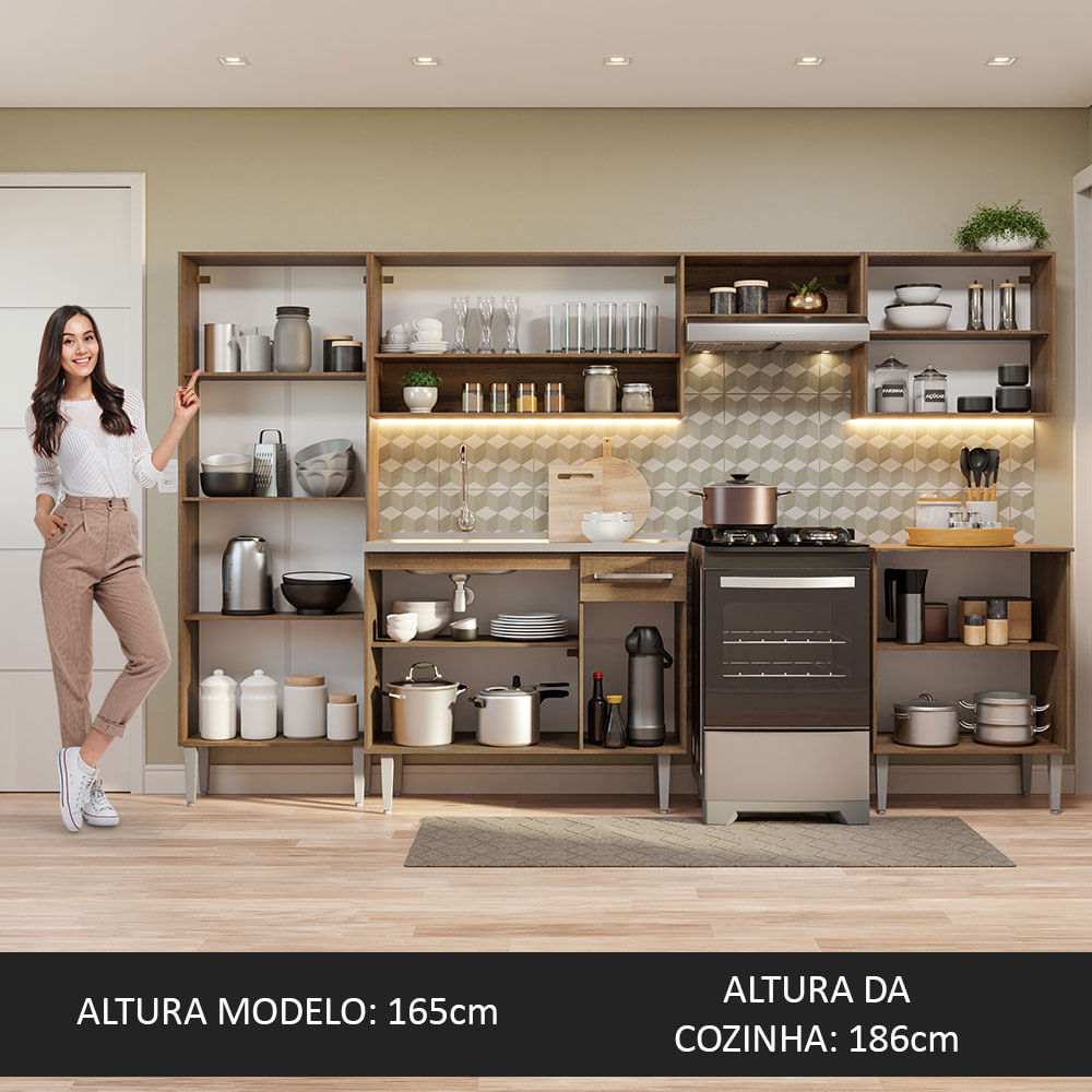 Cocina Integral Emilly 2.90 m con Mesón de Acero 08