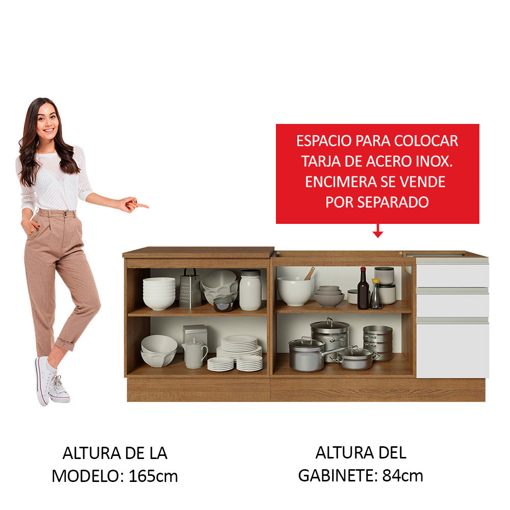 Kit 2 Muebles de Cocina Bajo Glamy 2.00 Metros