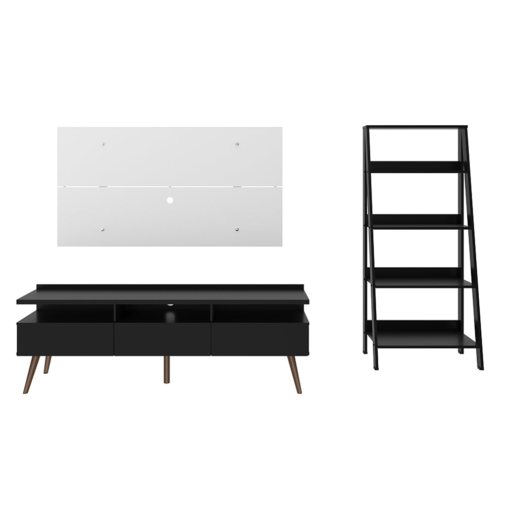 Centro Entretenimiento para TV Londres Mesa y Panel + Estante Librero