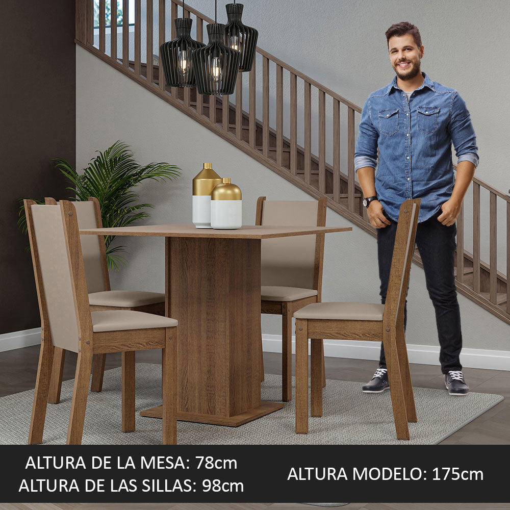 Juego de Comedor Briana con 4 Sillas