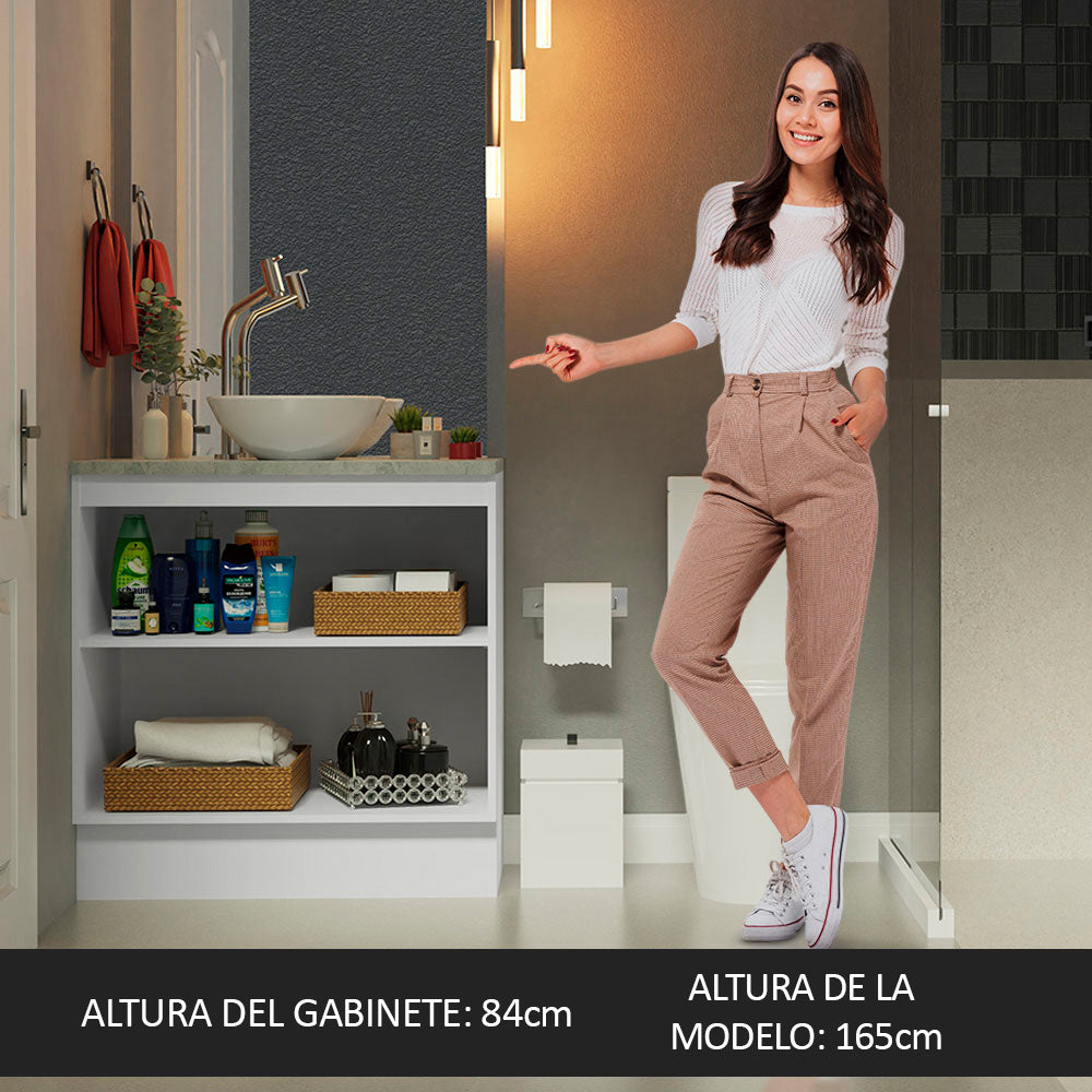 Mueble para Baños 80 cm 2 Puertas con Encimera