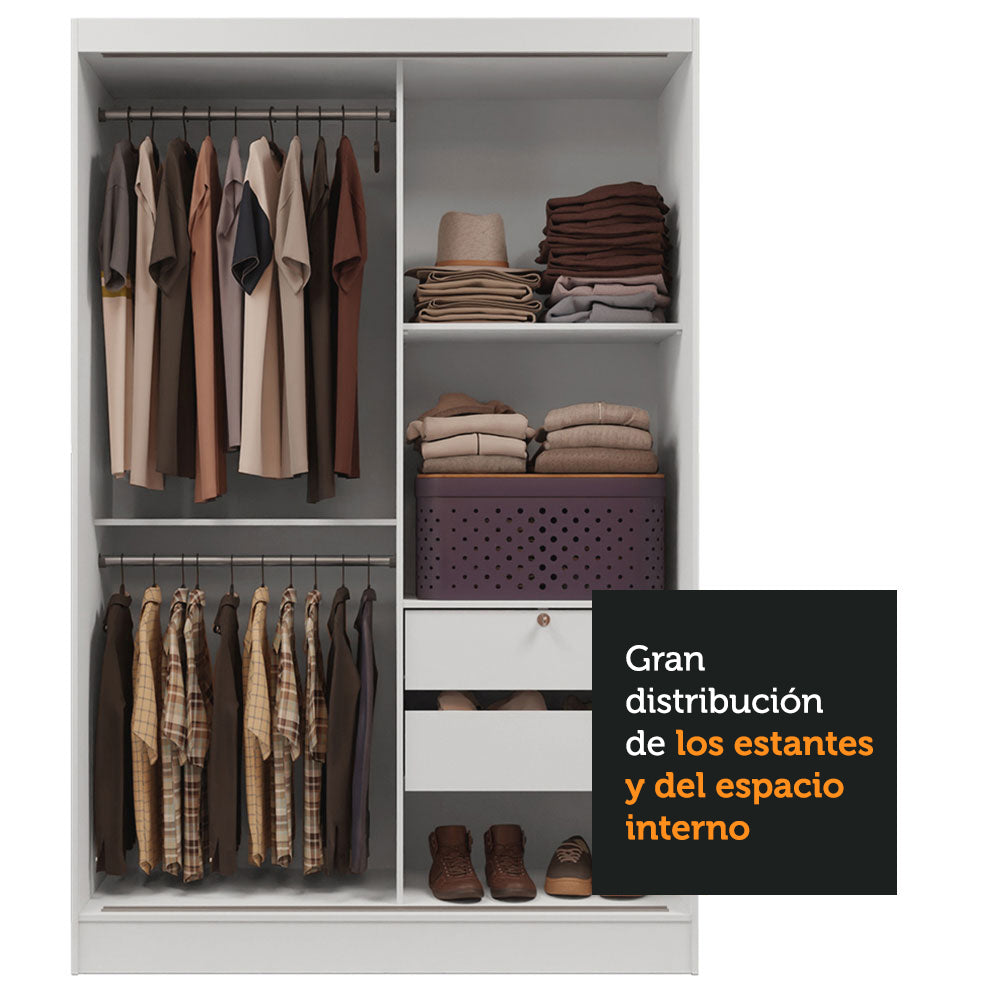 Closet Luke 2 Puertas Corredizas con Espejos