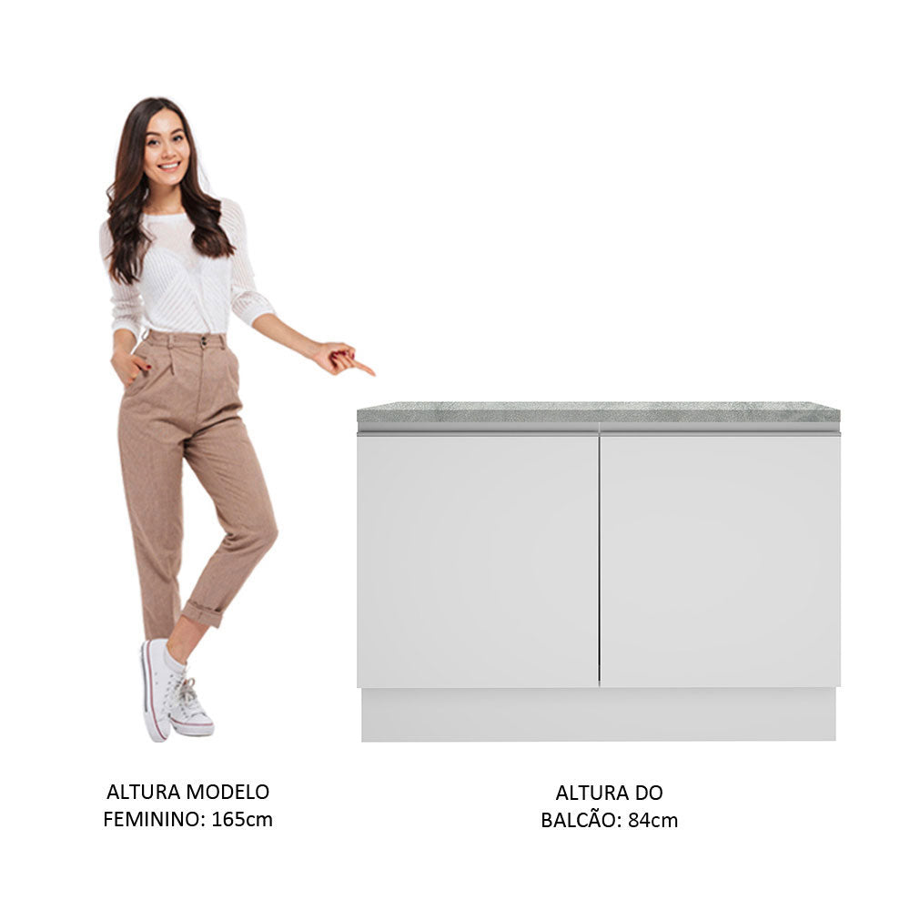 Mueble de Cocina Bajo Glamy 1.20 m 2 Puertas con Encimera