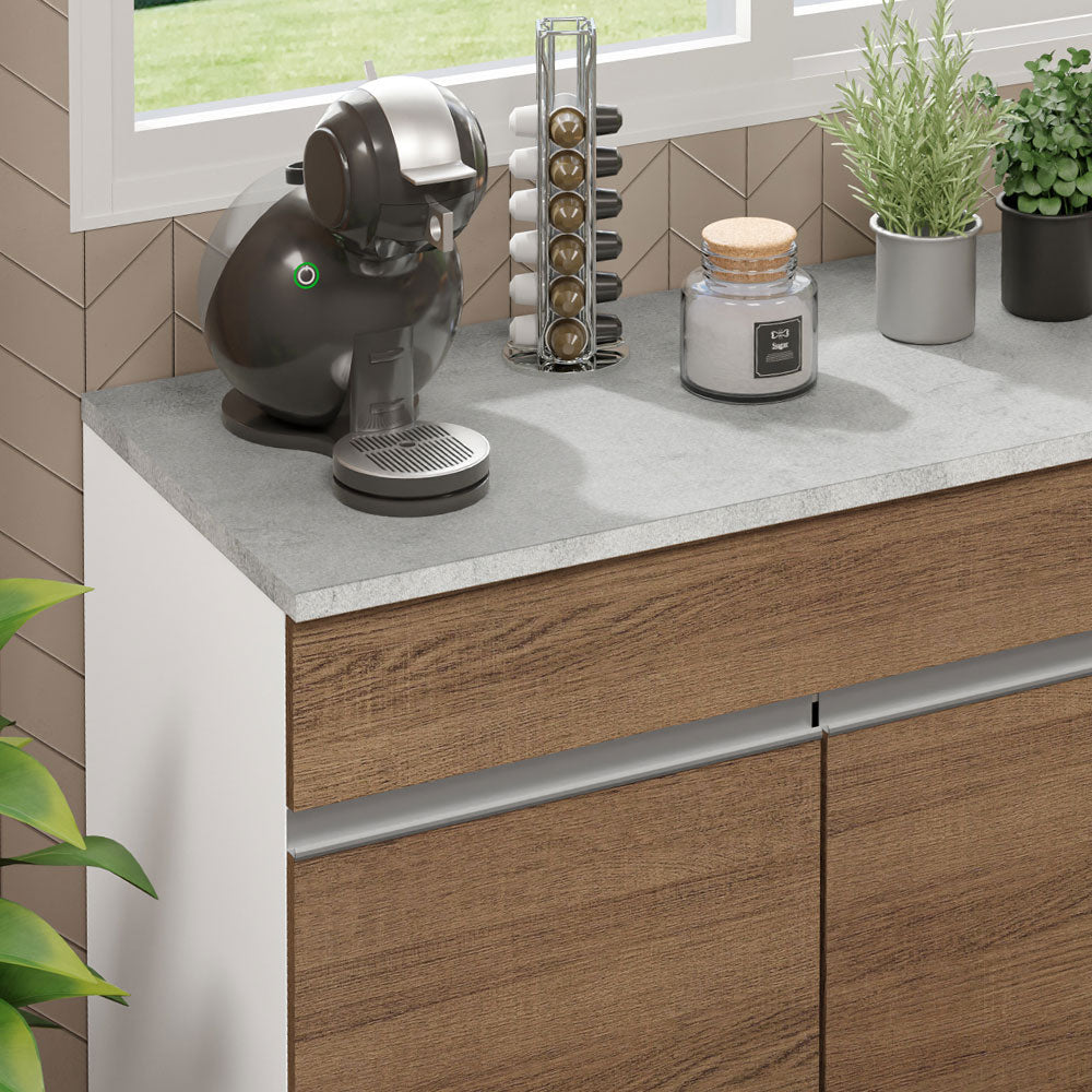 Mueble de Cocina Bajo Glamy 1.50 m 2 Puertas 2 Cajones con Encimera