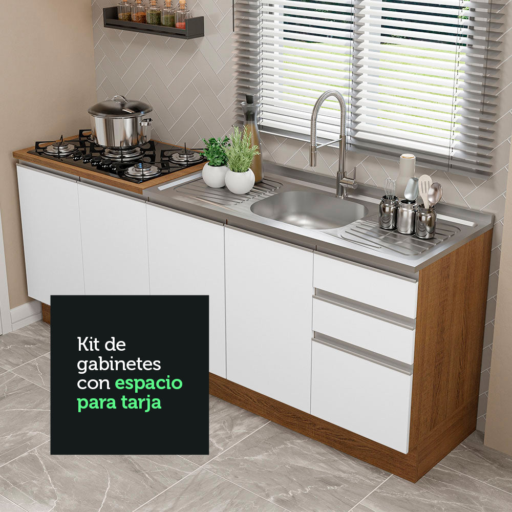 Kit 2 Muebles de Cocina Bajo Glamy 2.00 Metros
