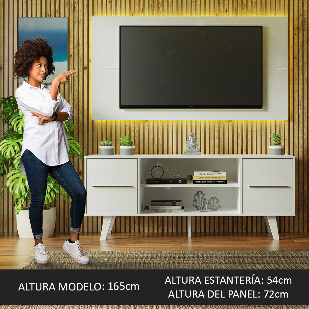 Centro Entretenimiento para TV Copenhagen Mesa y Panel Hasta 55 Pulgds