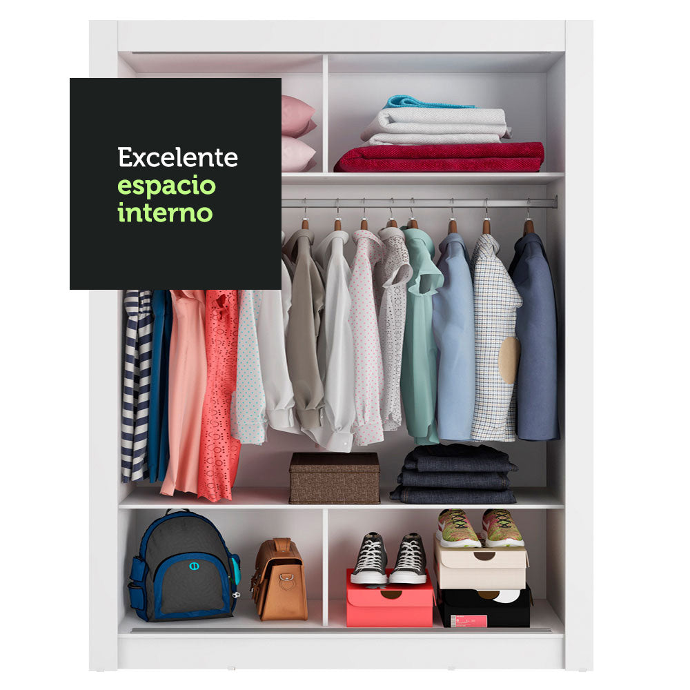 Closet Denver 2 Puertas Corredizas 1 Espejo