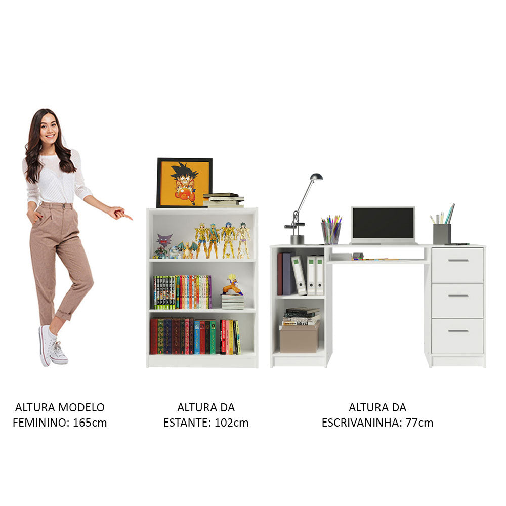 Escritorio de Oficina Alaska + Mueble Estante Librero