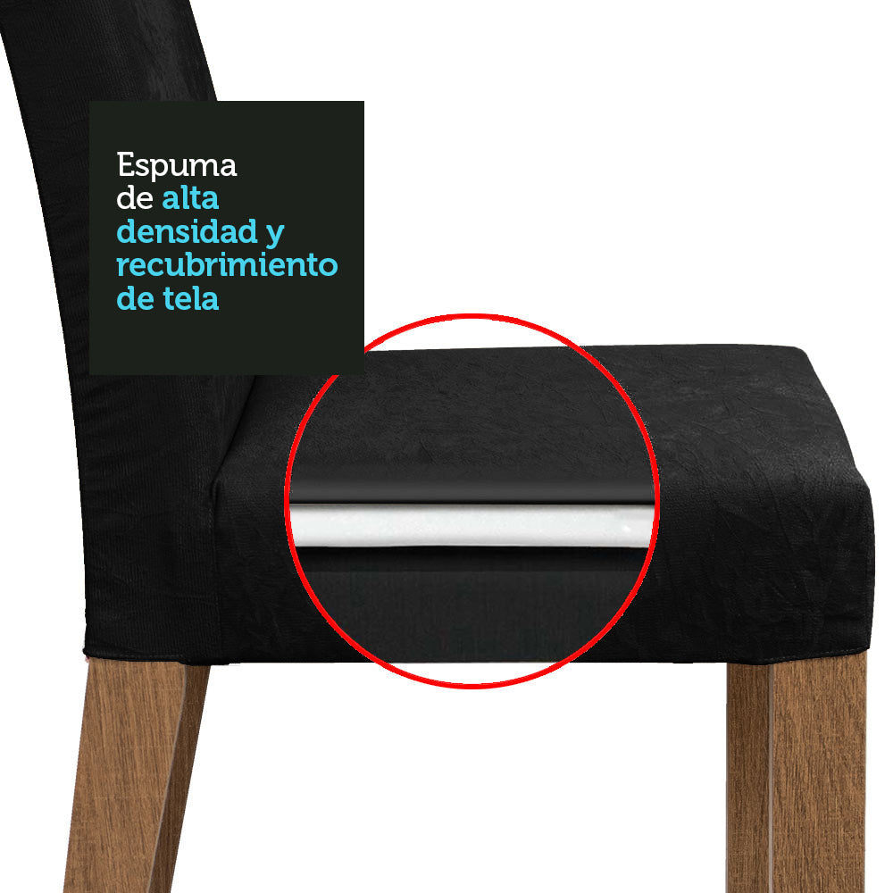 Juego de Comedor Marilia 4 Sillas Oxford - Tablero de Madera y Cristal