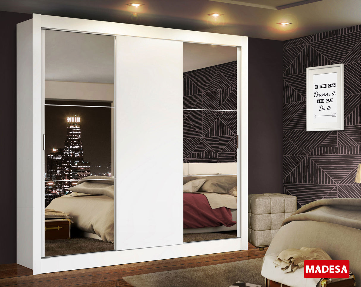 Closet Monaco 3 Puertas Corredizas 2 Espejos
