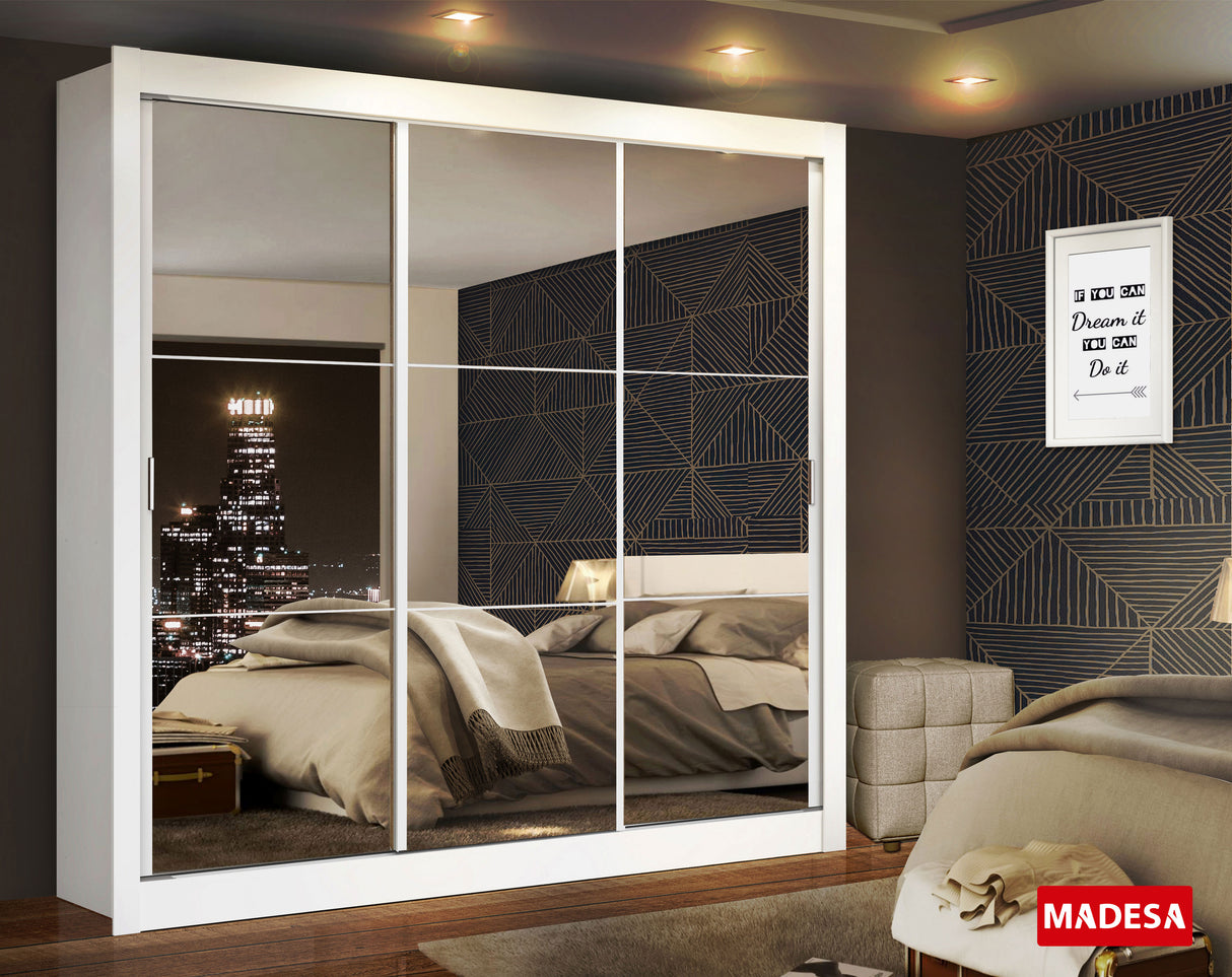 Closet Monaco 3 Puertas Corredizas con Espejos