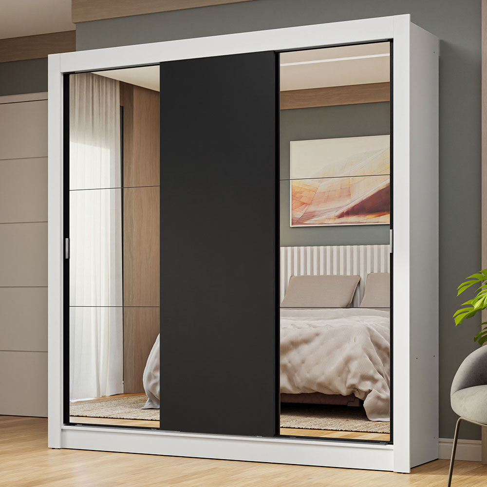 Closet Nobre 3 Puertas Corredizas 2 Espejos