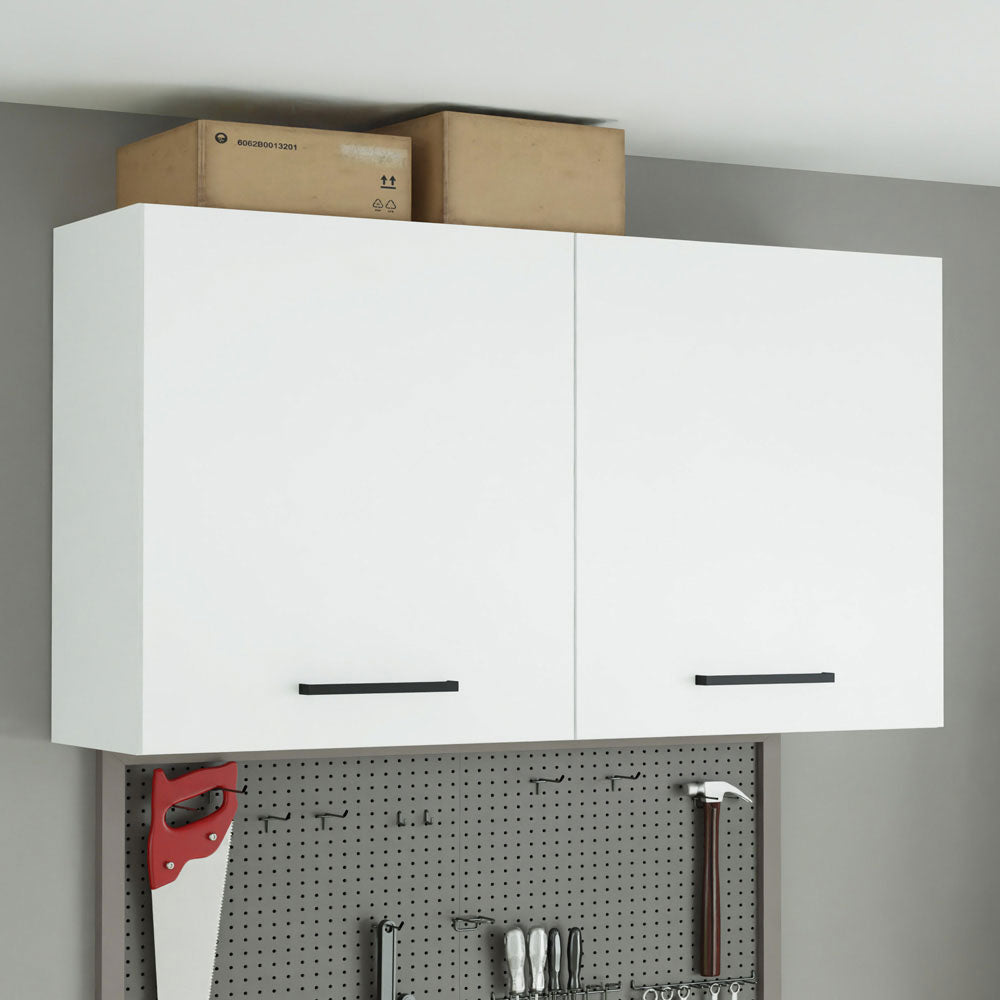Gabinete Superior de Almacenamiento para Garaje 120 cm Multiuso Blanco Madesa