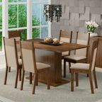 Juego de Comedor Lousiana con 6 Sillas Marrón/Beige