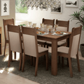 Juego de Comedor Jaíne con 6 Sillas Marrón/Beige
