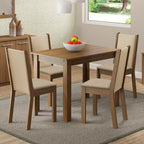 Juego de Comedor Cintia con 4 Sillas Marrón/Beige