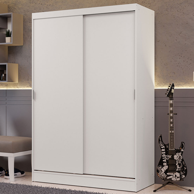 Clóset Luke 2 Puertas Corredizas 2 Cajones Blanco 183 cm x 119 cm x 54 cm