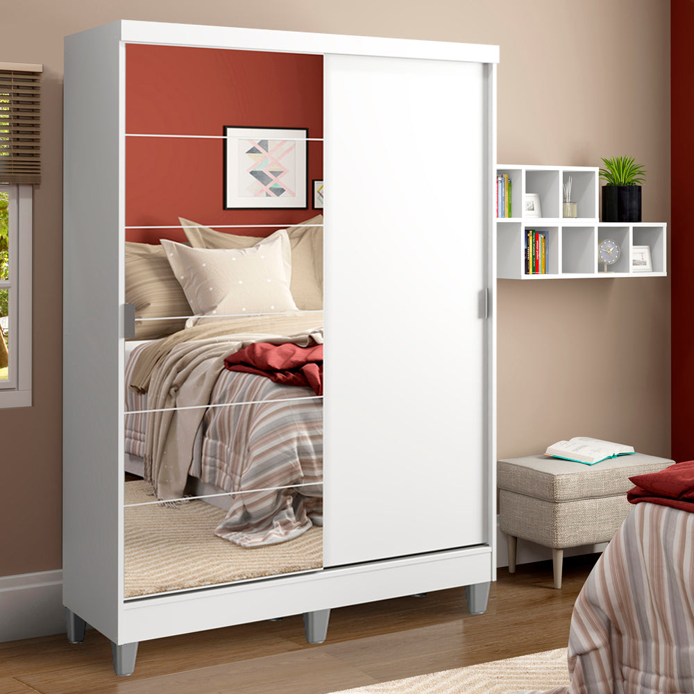 Closet Luke con Patas 2 Puertas Corredizas 1 Espejo