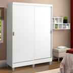 Clóset Luke con Patas 2 Puertas Corredizas 2 Cajones Blanco 192 cm x 120 cm x 53 cm