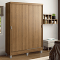 Clóset Luke con Patas 2 Puertas Corredizas 2 Cajones Marrón 192 cm x 120 cm x 53 cm