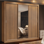 Clóset Monaco 3 Puertas Corredizas 1 Espejo Marrón 170 cm x 205 cm x 51 cm