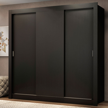 Clóset Monaco 170 cm 3 Puertas Corredizas Negro Madesa
