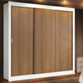Clóset Monaco 3 Puertas Corredizas 1 Espejo Blanco/Marrón 170 cm x 205 cm x 51 cm