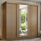 Clóset Reno 3 Puertas Corredizas 1 Espejo Marrón 180 cm x 205 cm x 54 cm