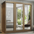 Clóset Reno 3 Puertas Corredizas con Espejos Marrón 180 cm x 205 cm x 54 cm