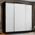 Clóset Reno 3 Puertas Corredizas 4 Cajones Negro/Blanco 180 cm x 205 cm x 54 cm
