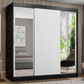 Clóset Reno 3 Puertas Corredizas 2 Espejos Negro/Blanco 180 cm x 205 cm x 54 cm