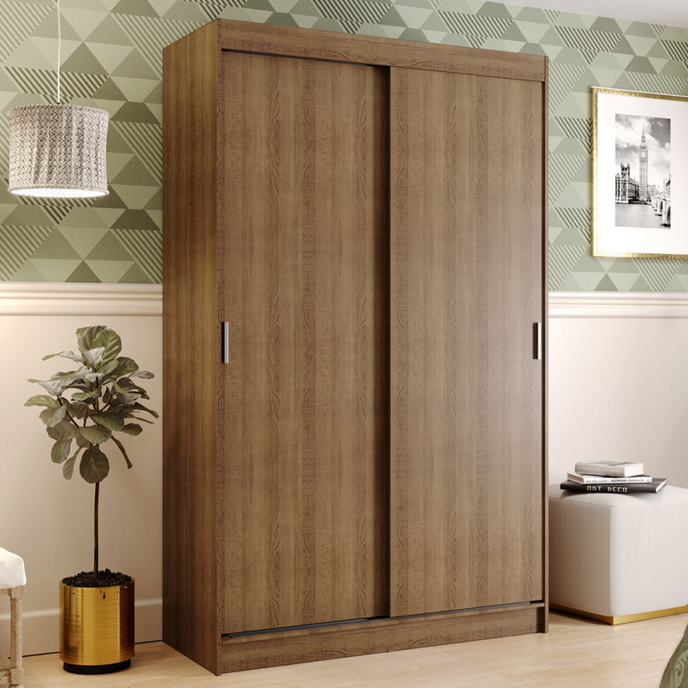 Clóset Tokio 2 Puertas Corredizas 2 Cajones Marrón 218 cm x 109 cm x 54 cm