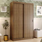 Clóset Tokio 2 Puertas Corredizas 2 Cajones Marrón 218 cm x 109 cm x 54 cm