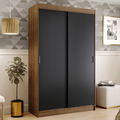 Clóset Tokio 2 Puertas Corredizas 2 Cajones Marrón/Negro 218 cm x 109 cm x 54 cm