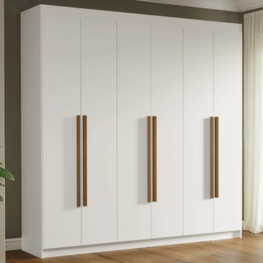 Closet Venus 6 Puertas 4 Cajones 2 Barrales Blanco