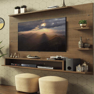 Centro de Entretenimiento Panel para TV Alfa 180 cm Hasta 60 Pulgadas Marrón Madesa
