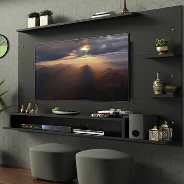 Centro de Entretenimiento Panel para TV Alfa 180 cm Hasta 60 Pulgadas Negro Madesa