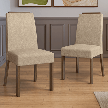 Kit 2 Sillas de Comedor Madesa 4255 con Borde Superior MarrónImperial