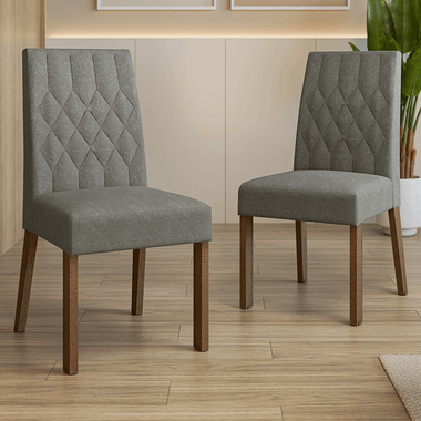 Kit 2 Sillas de Comedor Madesa 4256 Silver