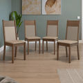Kit de 4 Sillas de Comedor 4280 Marrón/Crema/Beige Madesa